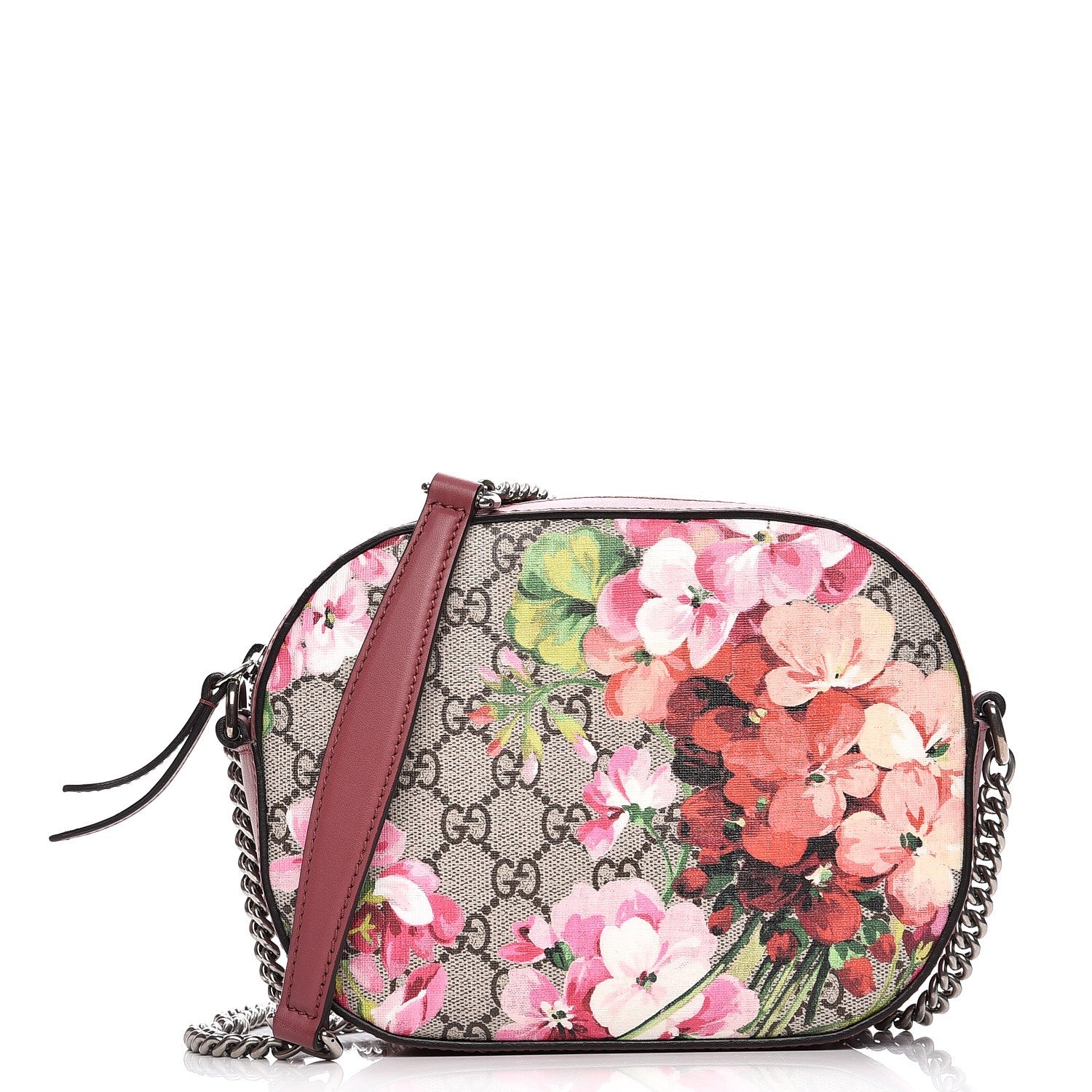 Gucci GG Supreme Monogram Blooms Mini Chain Shoulder Bag Beige Multicolor Dry Rose 1 of 9