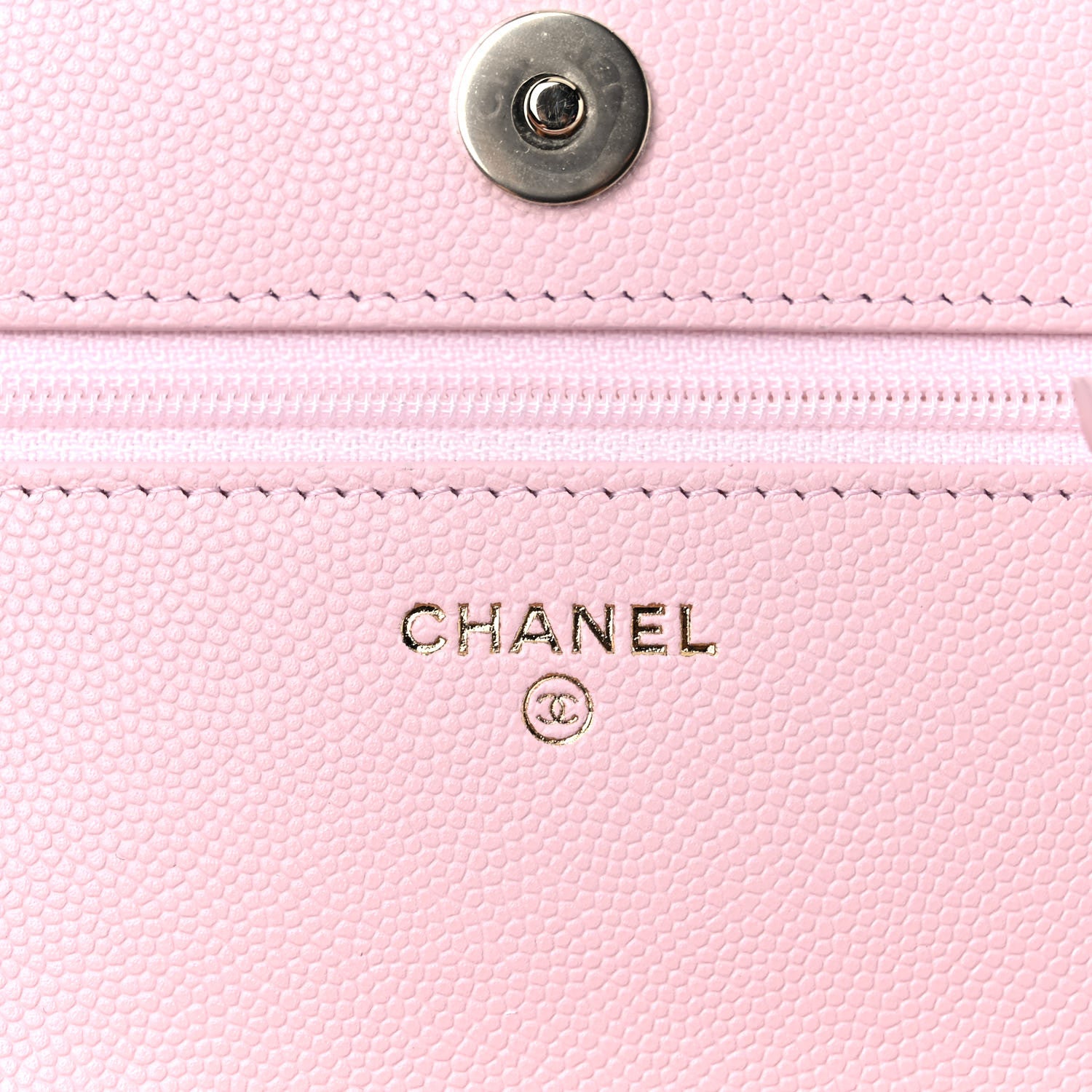 Chanel Caviar Quilted Crystal CC Wallet On Chain WOC Light Pink 6 of 11