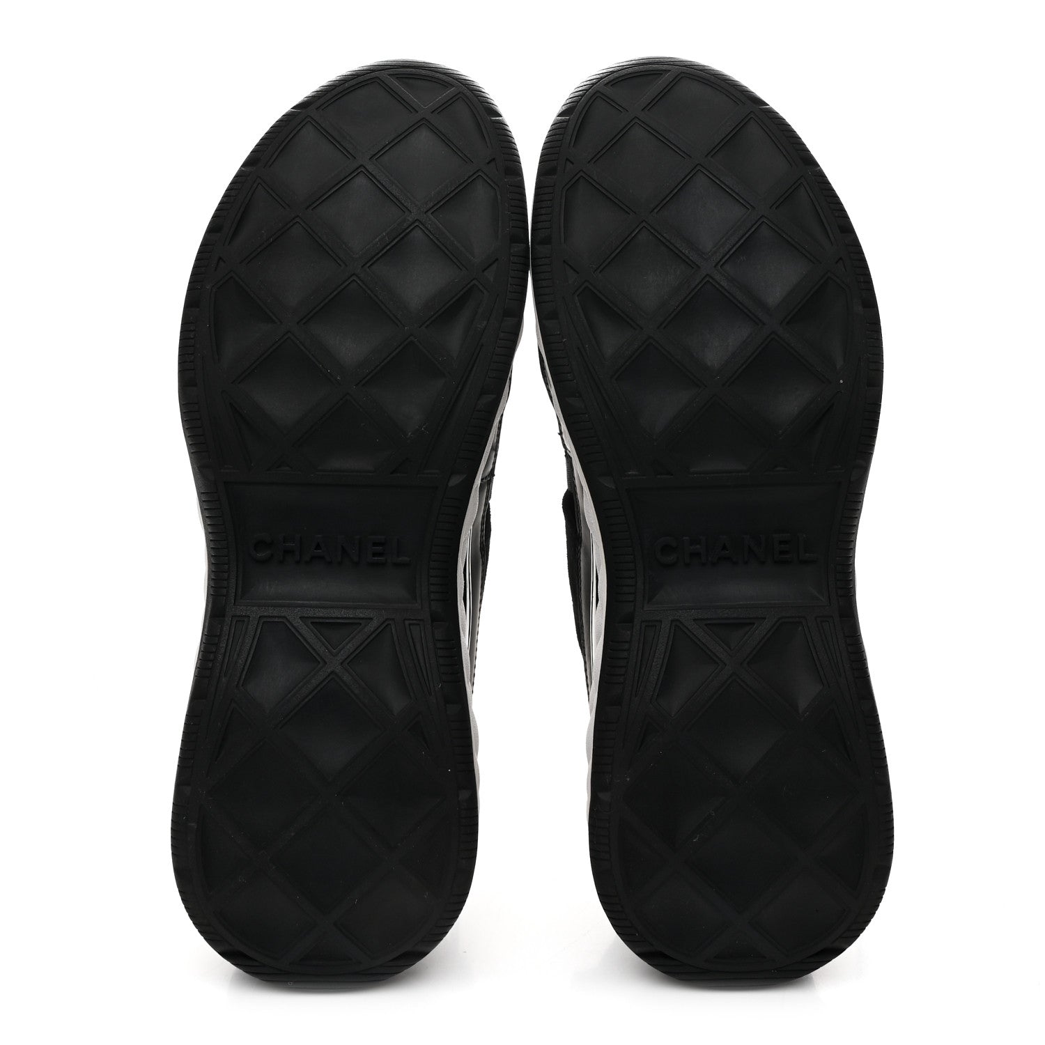 Chanel Fabric Calfskin Suede CC Sneakers 37.5 Black 6 of 9