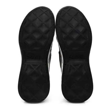 Chanel Fabric Calfskin Suede CC Sneakers 37.5 Black 6 of 9