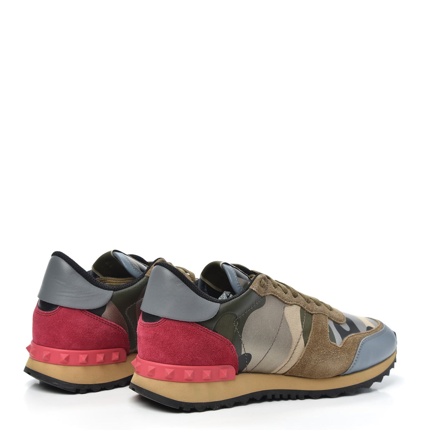 Nappa Suede Camouflage Womens Rockrunner Sneakers 37 Green Multicolor