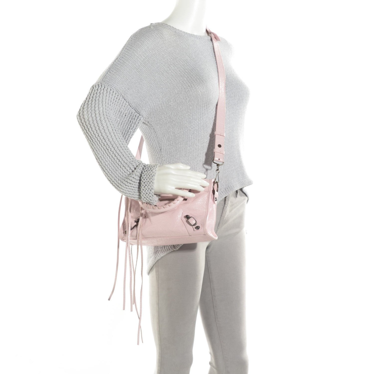 Balenciaga Agneau Classic Hardware Mini City Rose Poudre Rose Petunia 2 of 8
