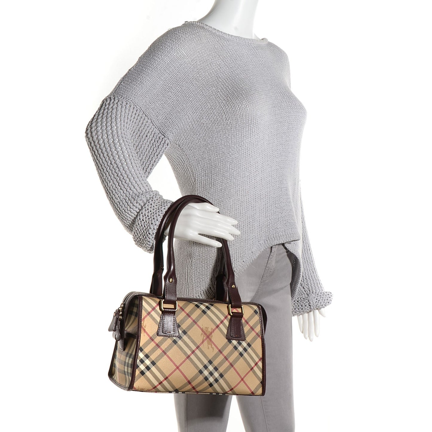 Haymarket Check Satchel Chocolate