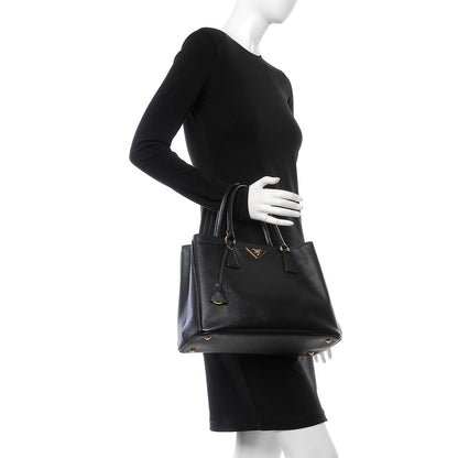 Prada Saffiano Lux Medium Tote Black 3 of 9