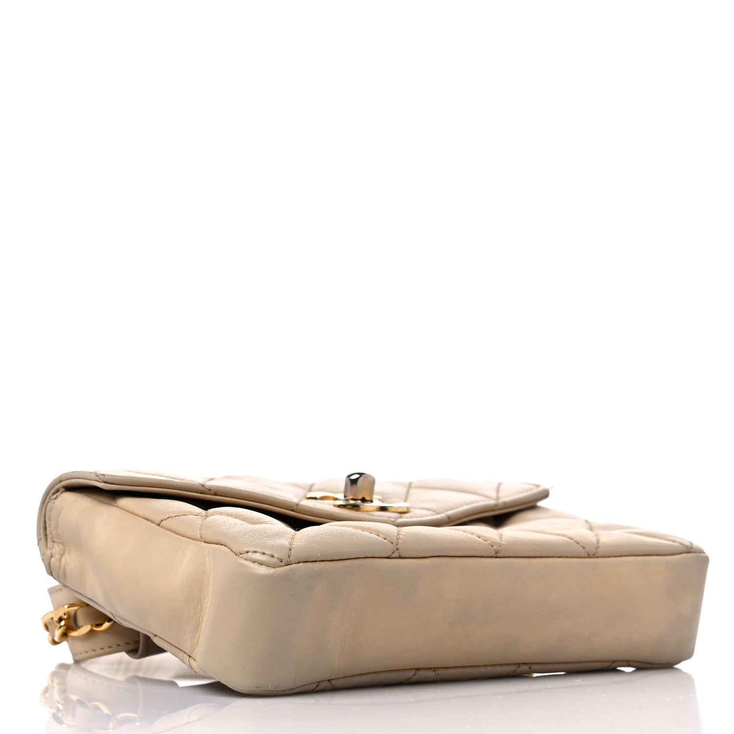 Chanel Lambskin Quilted Flap Waist Belt Bag 75 30 Beige 4 of 20