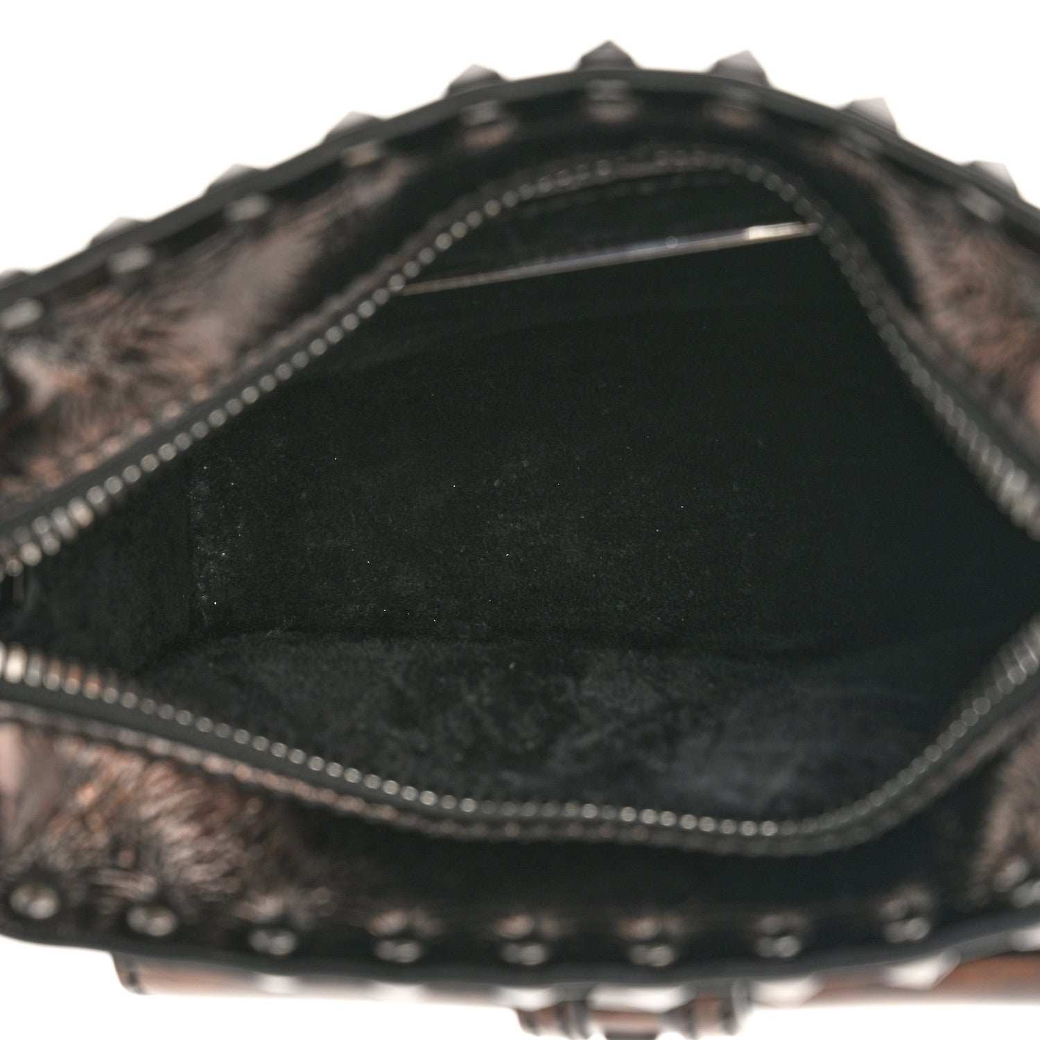 Valentino Garavani Craquele Calfskin Mini Guitar Flap Pocket Shoulder Bag Black 5 of 9