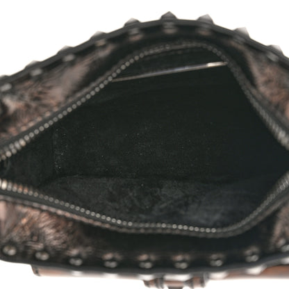 Valentino Garavani Craquele Calfskin Mini Guitar Flap Pocket Shoulder Bag Black 5 of 9