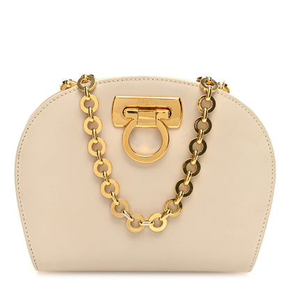 Salvatore Ferragamo Calfskin Gancini Mini Chain Crossbody Ivory 1 of 9
