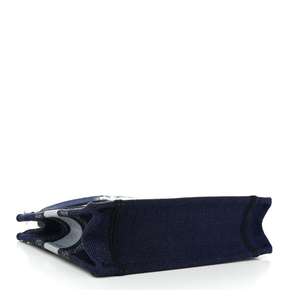 Christian Dior Canvas Embroidered Tie Dye Mini Book Tote Blue 4 of 11
