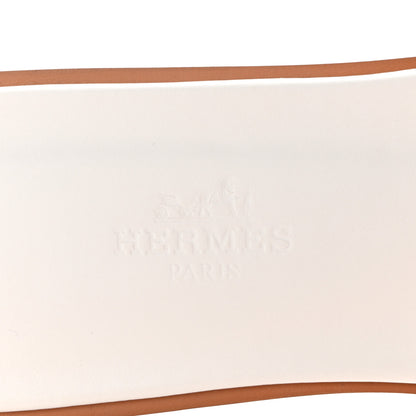 Hermes Box Calfskin Oran Sandals 36 White 8 of 10