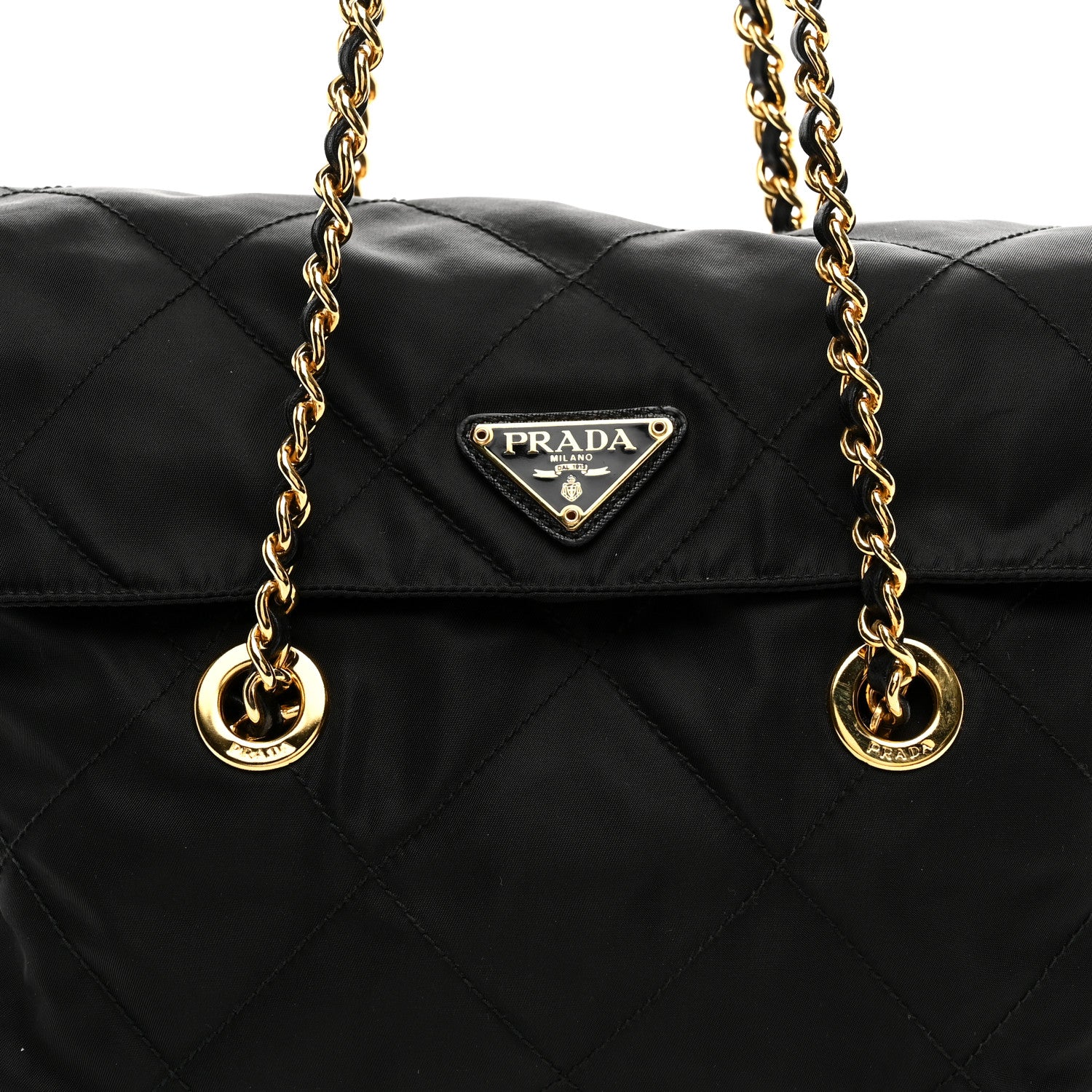 Prada Nylon Tessuto Impuntu Quilted Flap Shoulder Bag Black 8 of 10