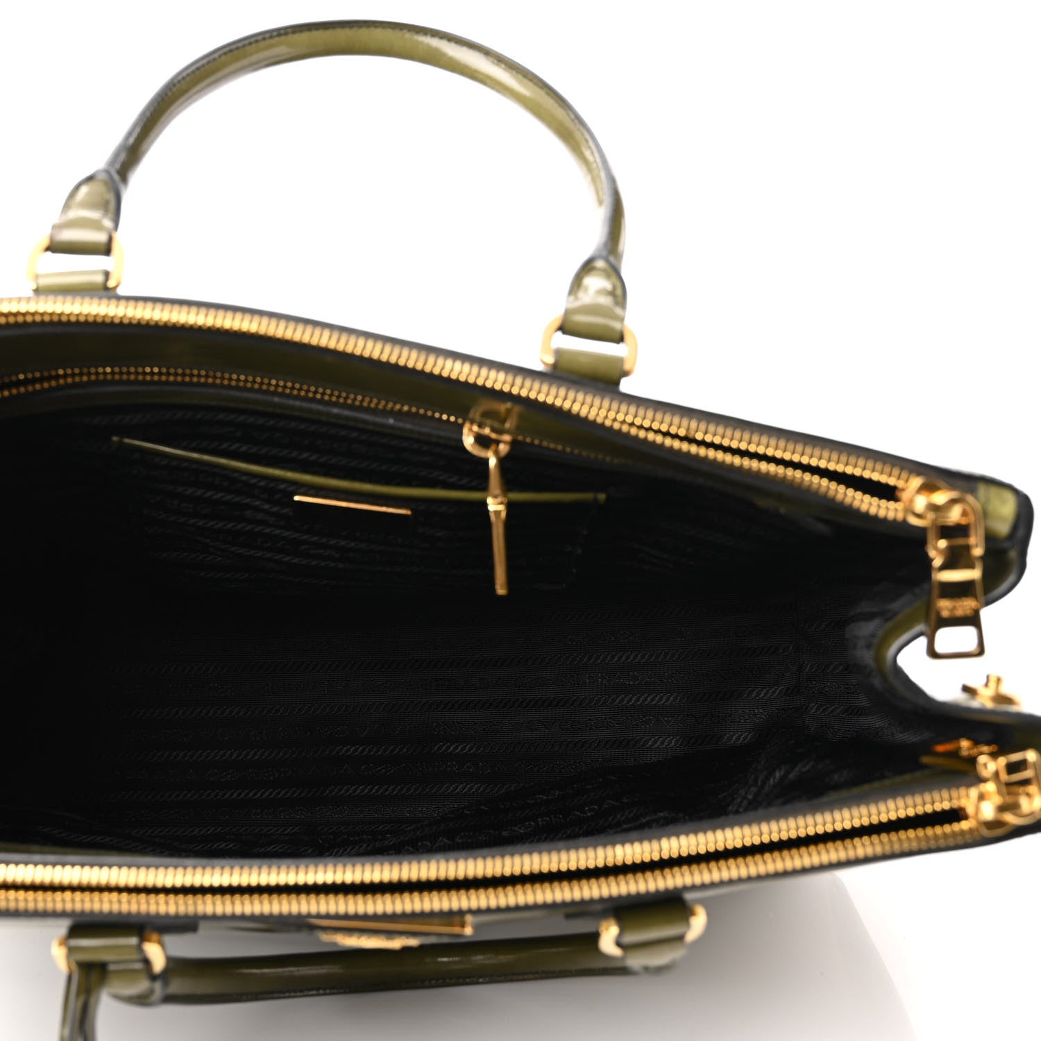 Prada Spazzolato Large Galleria Double Zip Tote Militare Fume 5 of 10