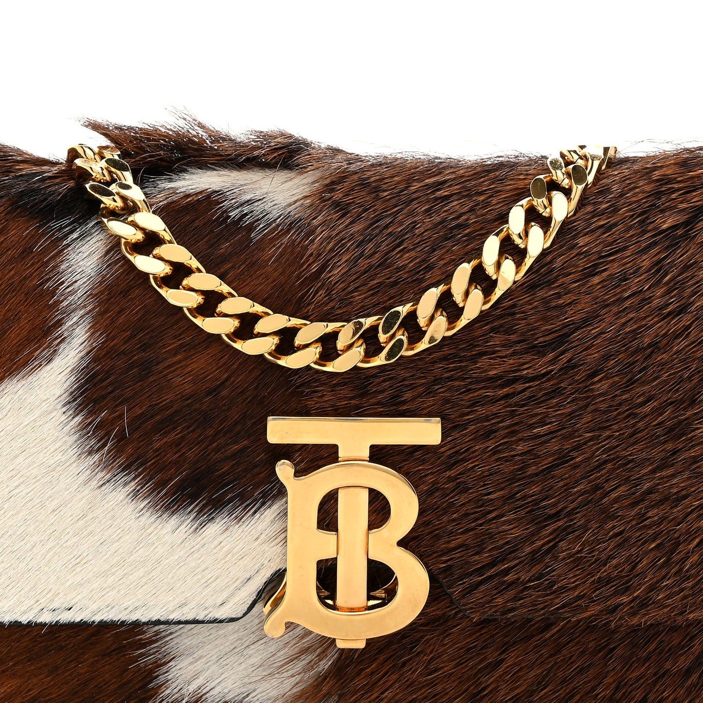 Calf Hair Large Jessie Chain TB Bag Brown