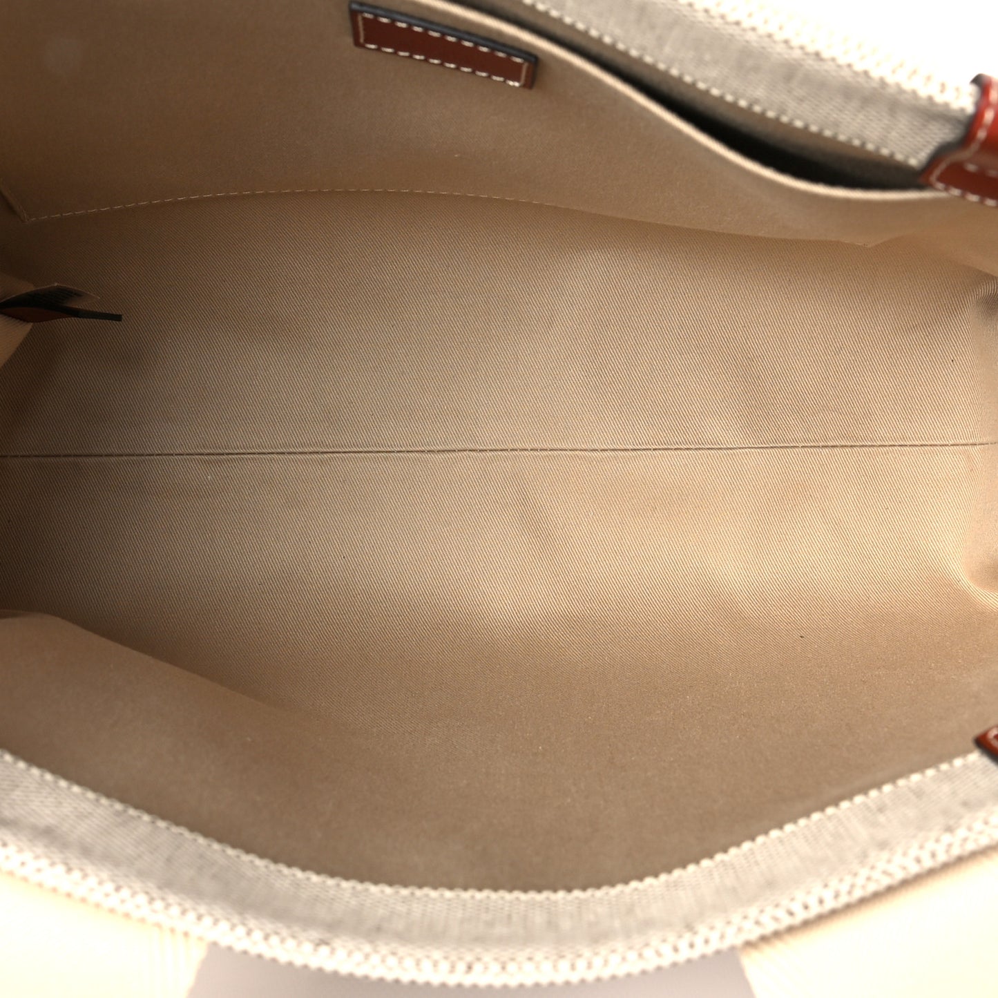 Cotton Calfskin Medium Woody Ribbon Tote White Brown