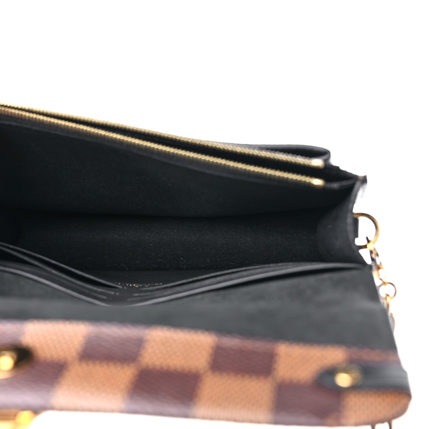 Louis Vuitton Damier Ebene Vavin Chain Wallet Black 5 of 9
