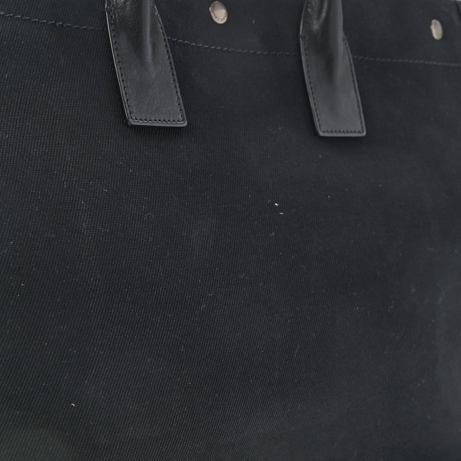Saint Laurent Linen Calfskin Rive Gauche Tote Black 10 of 10