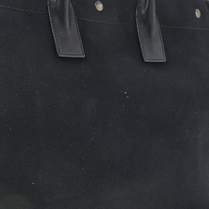 Saint Laurent Linen Calfskin Rive Gauche Tote Black 10 of 10