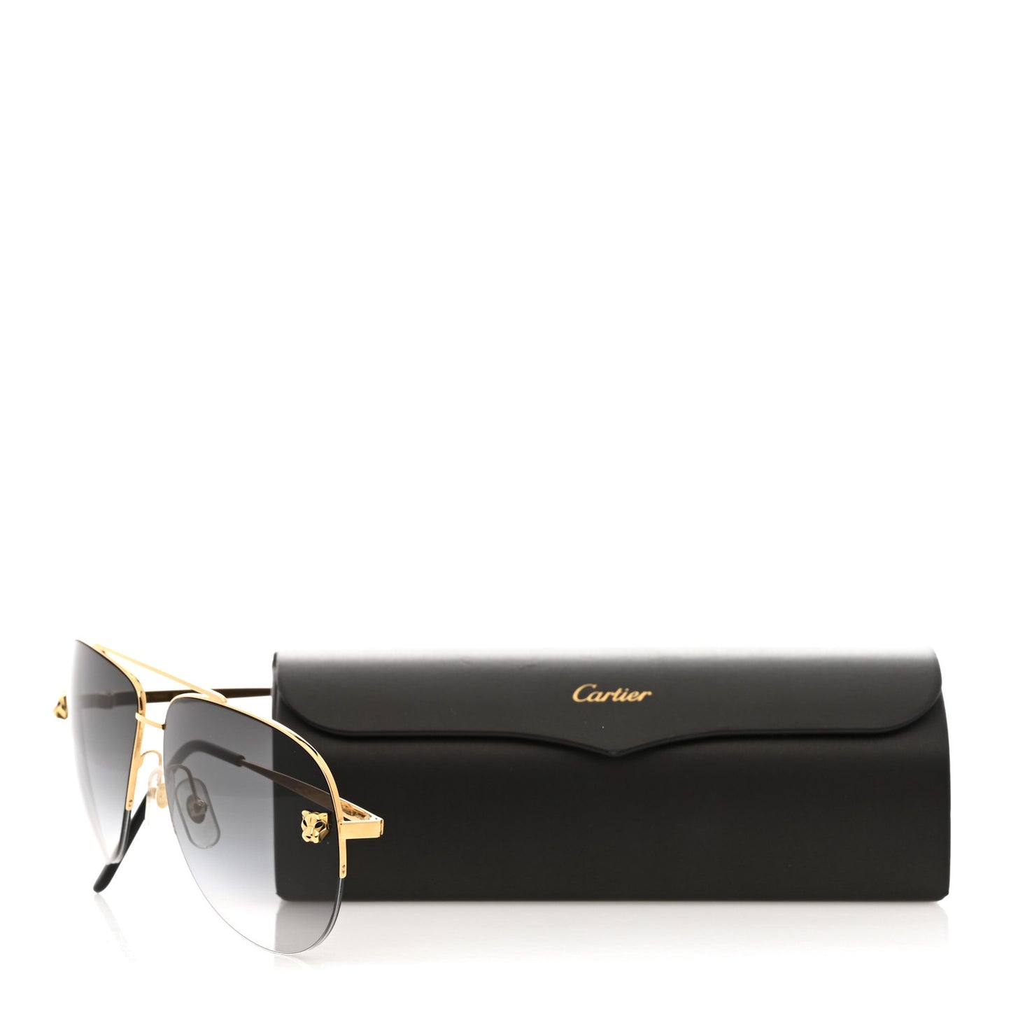 Panthere De Cartier Aviator Sunglasses CT0065S Gold