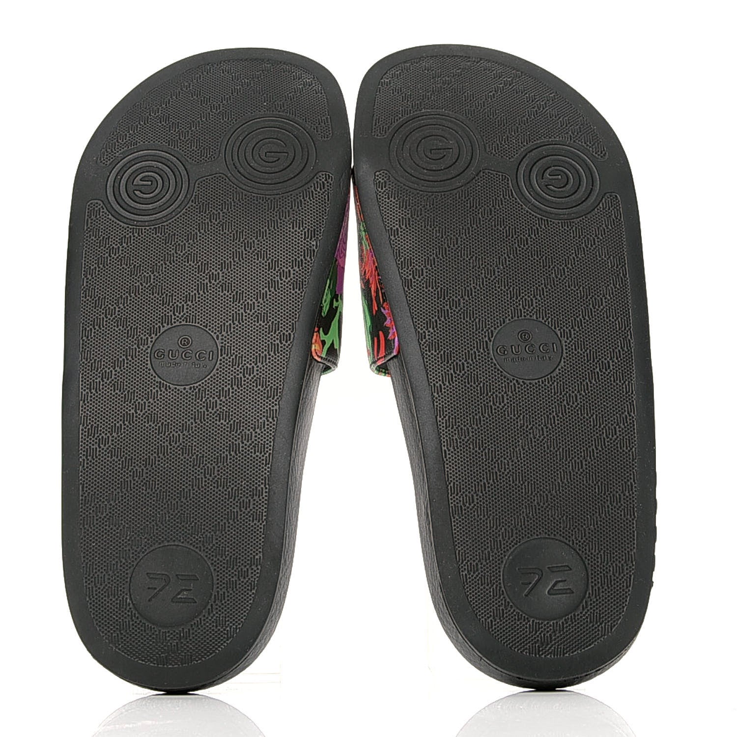 Gucci X KEN SCOTT Rubber Infinity Jenni Interlocking G Womens Pool Slide Sandals 35 Black Pink 7 of 10