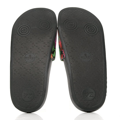 Gucci X KEN SCOTT Rubber Infinity Jenni Interlocking G Womens Pool Slide Sandals 35 Black Pink 7 of 10