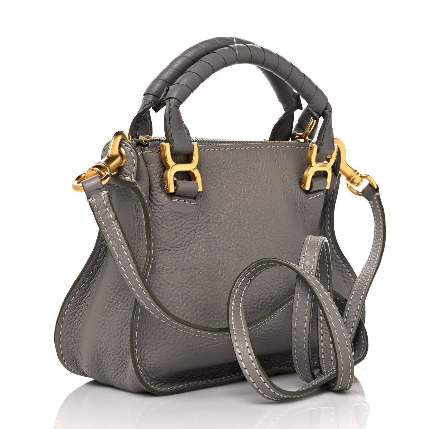 Calfskin Mini Marcie Satchel Cashmere Grey