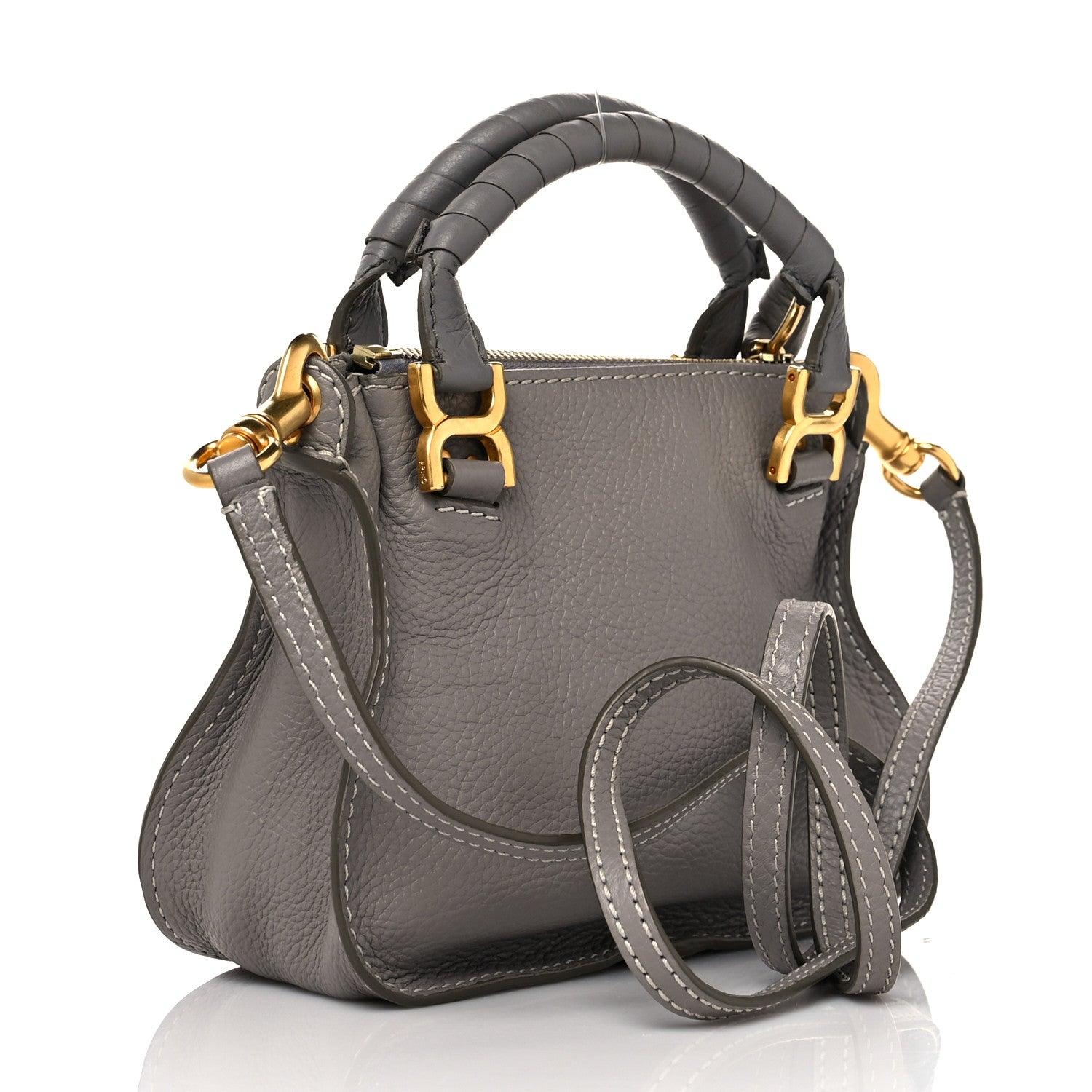 Chloe Calfskin Mini Marcie Satchel Cashmere Grey 3 of 9