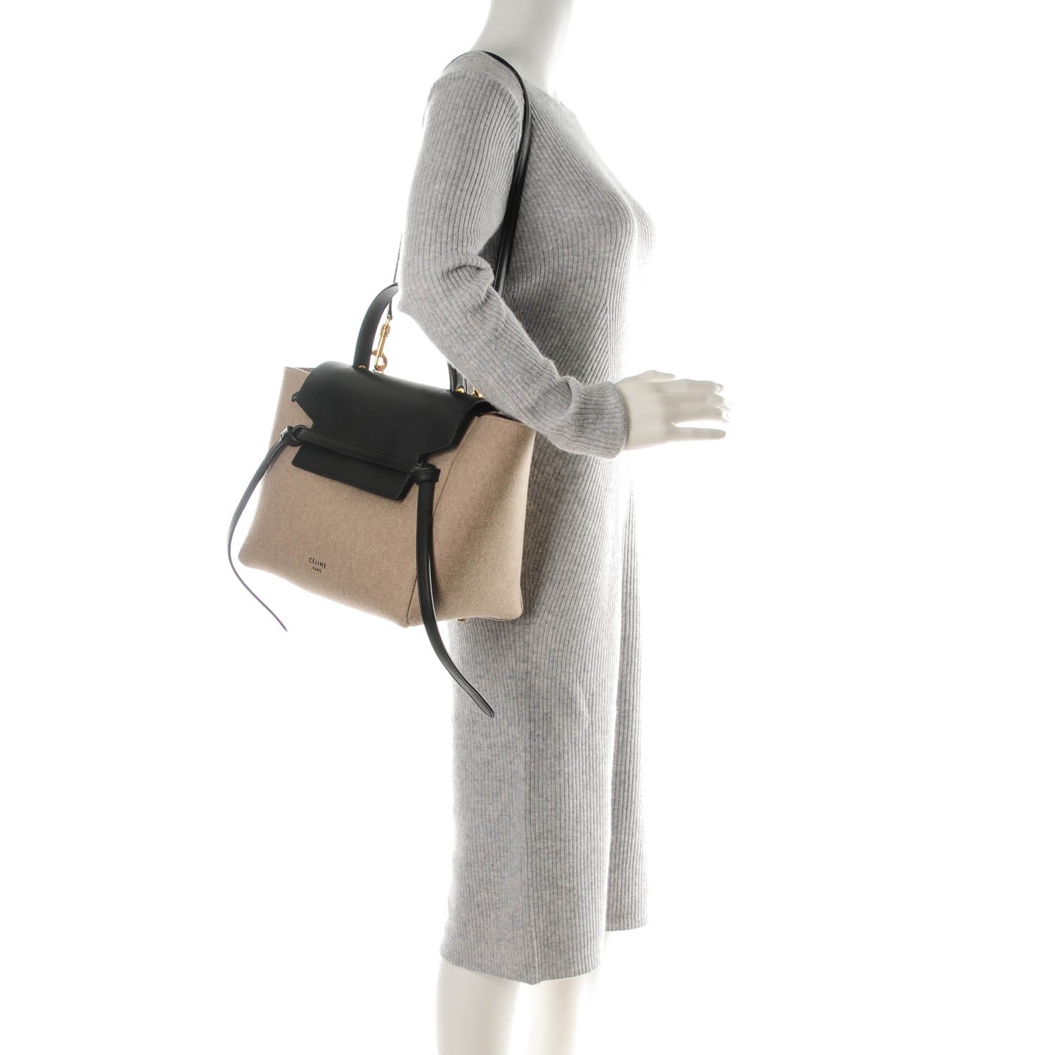 Celine Felt Smooth Calfskin Mini Belt Bag Beige 2 of 7