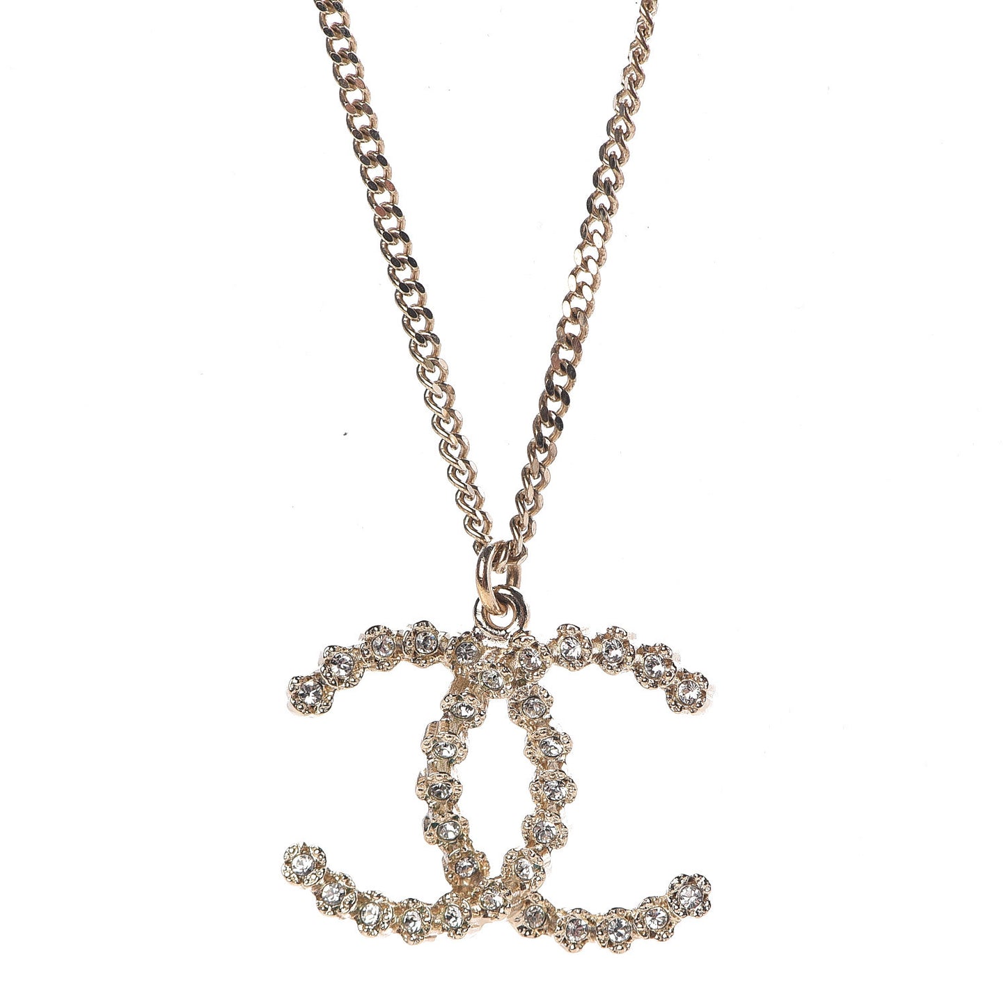 Crystal CC Necklace Gold