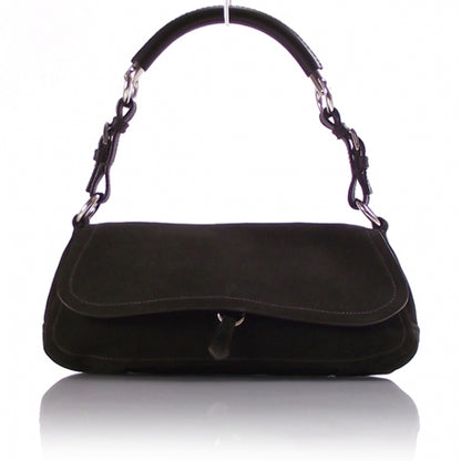 Prada Suede Flap Tote Army 1 of 9