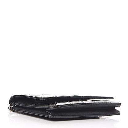 Chanel Striated Patent Quilted Wallet on Chain WOC Black 4 of 16