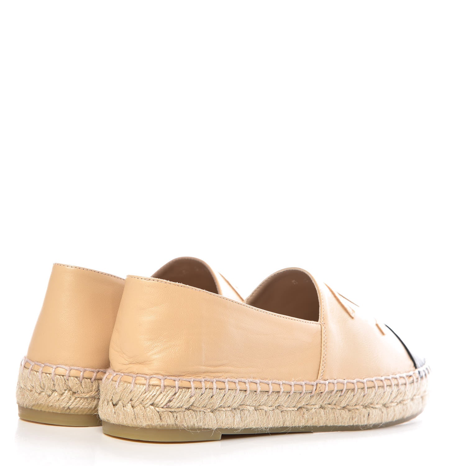 Chanel Lambskin CC Espadrilles 38 Beige Black 4 of 10