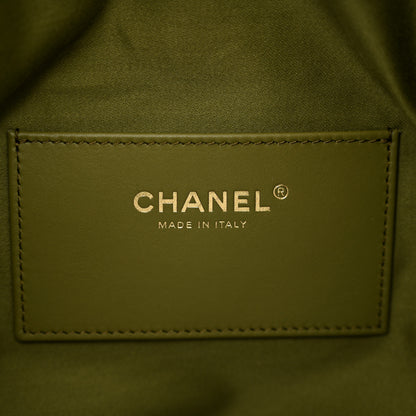 Chanel Suede Quilted Medium Chanel 25 Handbag Khaki 5 of 9
