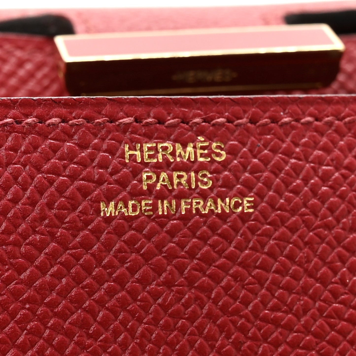 Epsom Enamel Constance Long Wallet Rouge Grenat