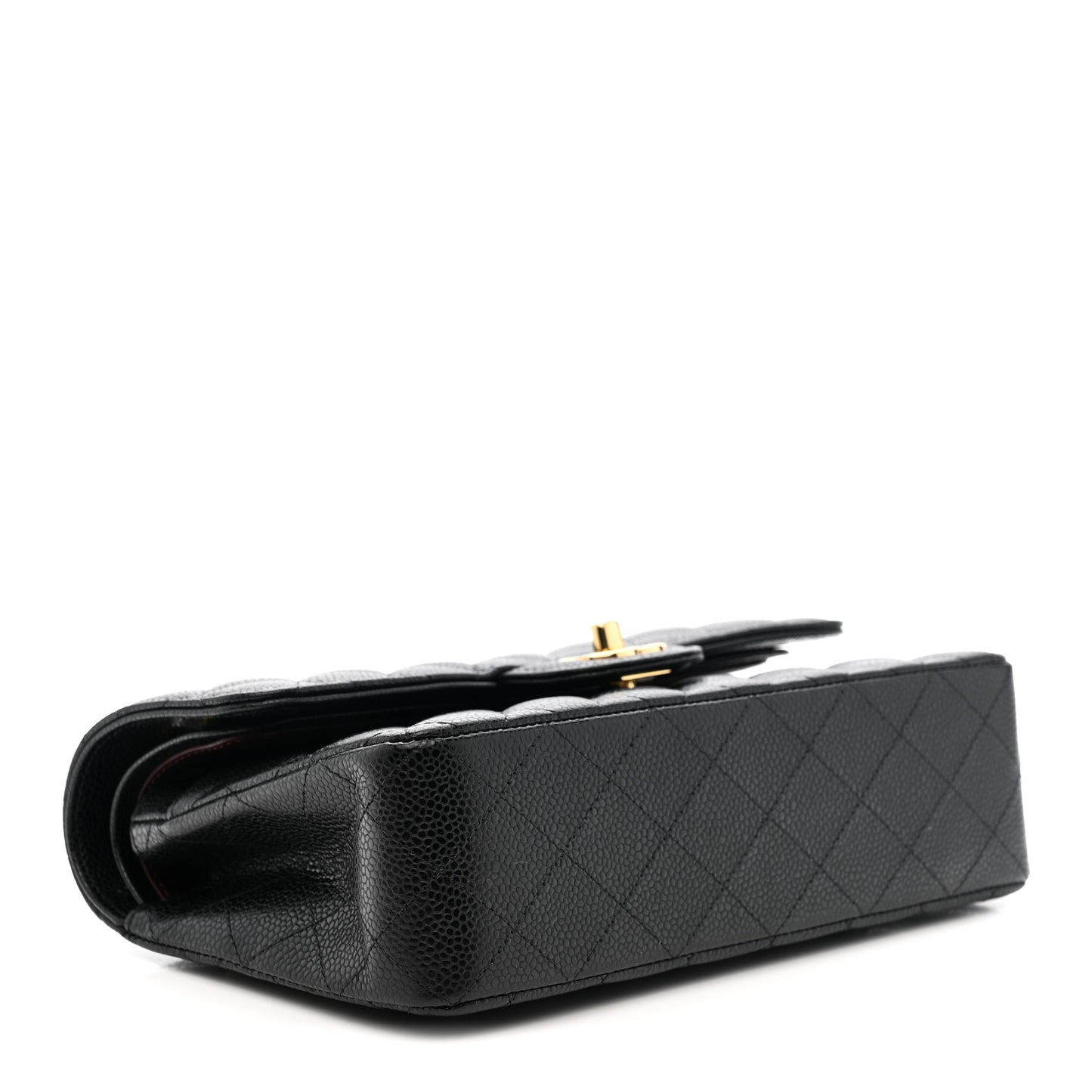 Caviar Quilted Small Double Flap Black