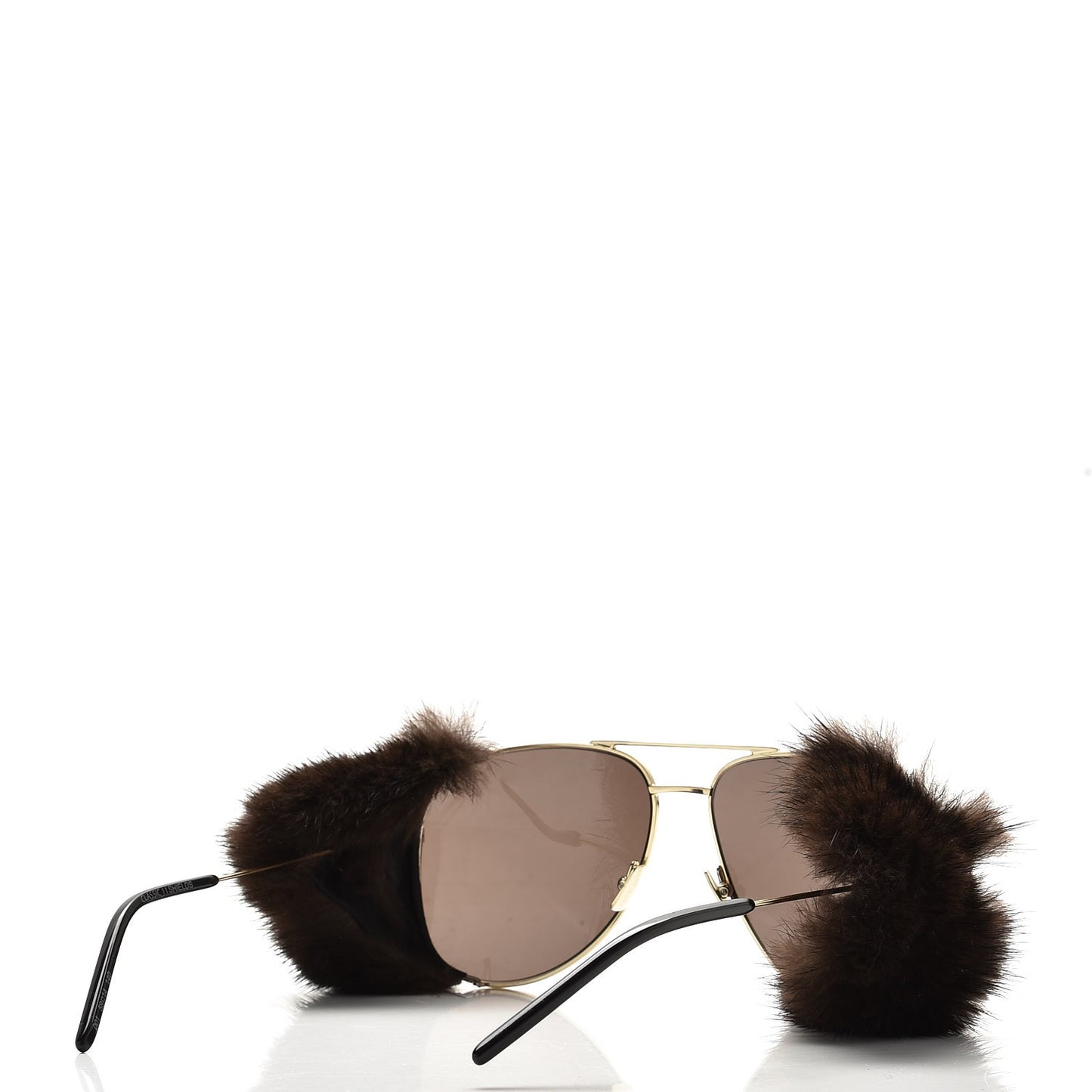 Mink Fur Classic 11 Shields Sunglasses Gold