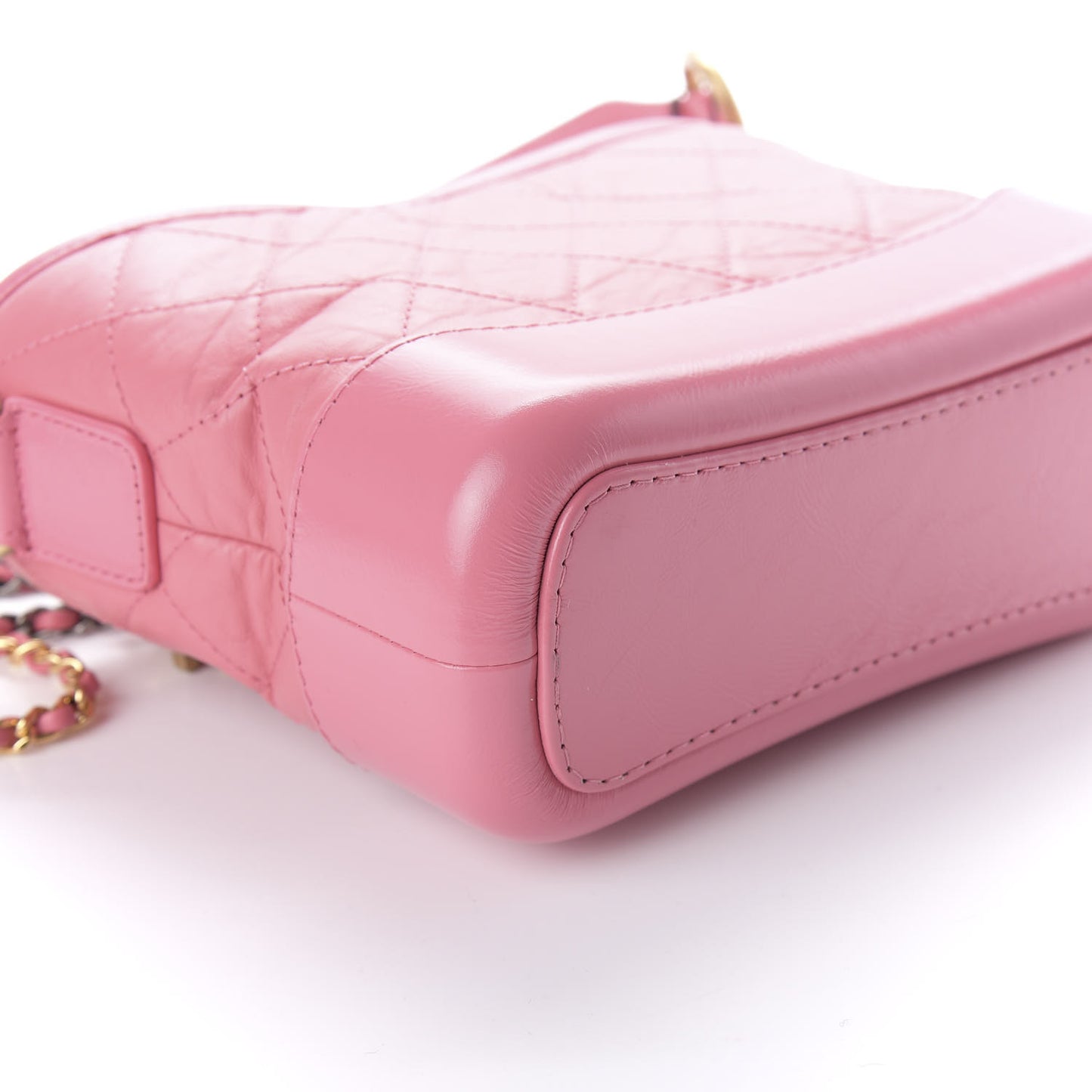 Aged Calfskin Quilted Small Gabrielle Logo Hobo Rose