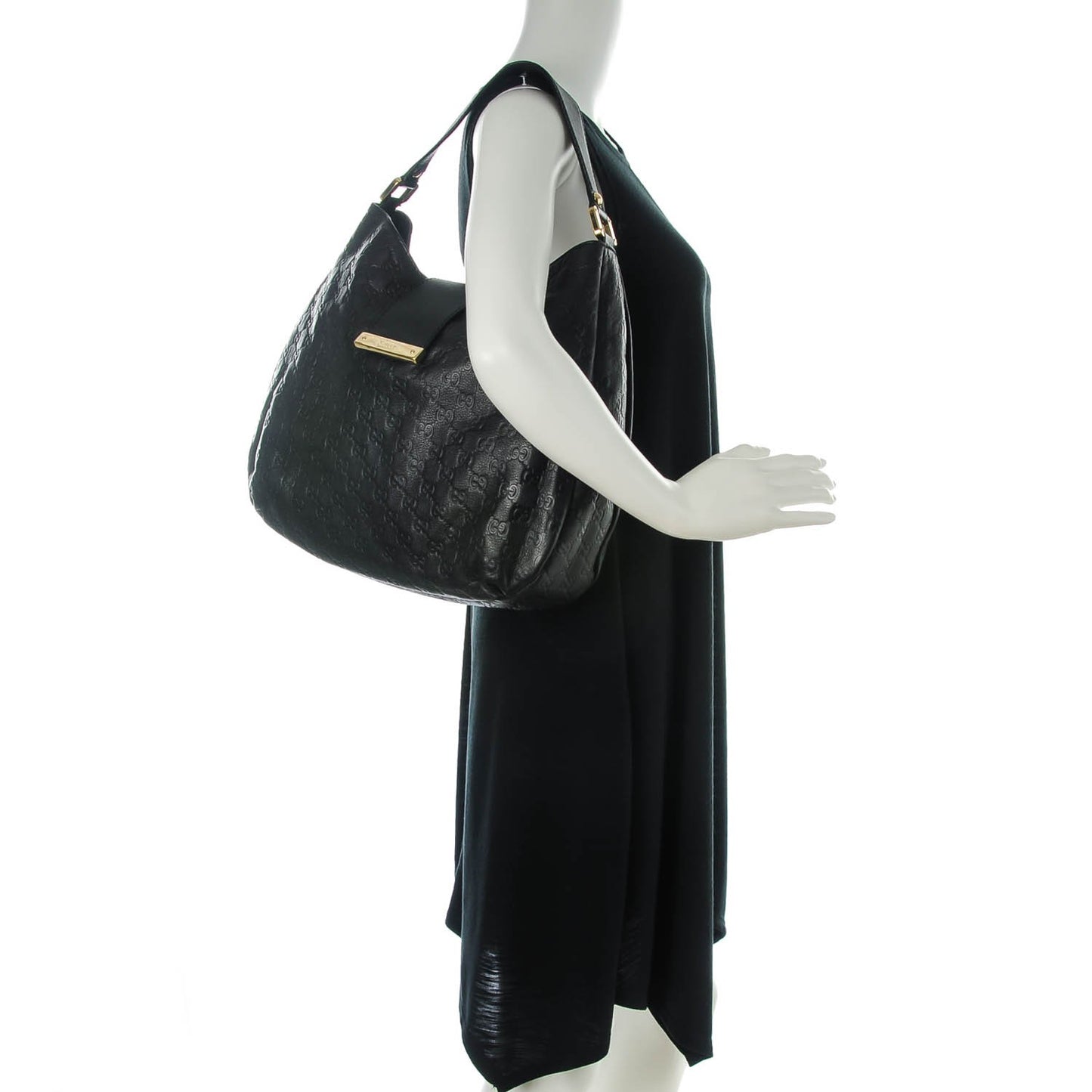 Guccissima Large New Ladies Web Hobo Black
