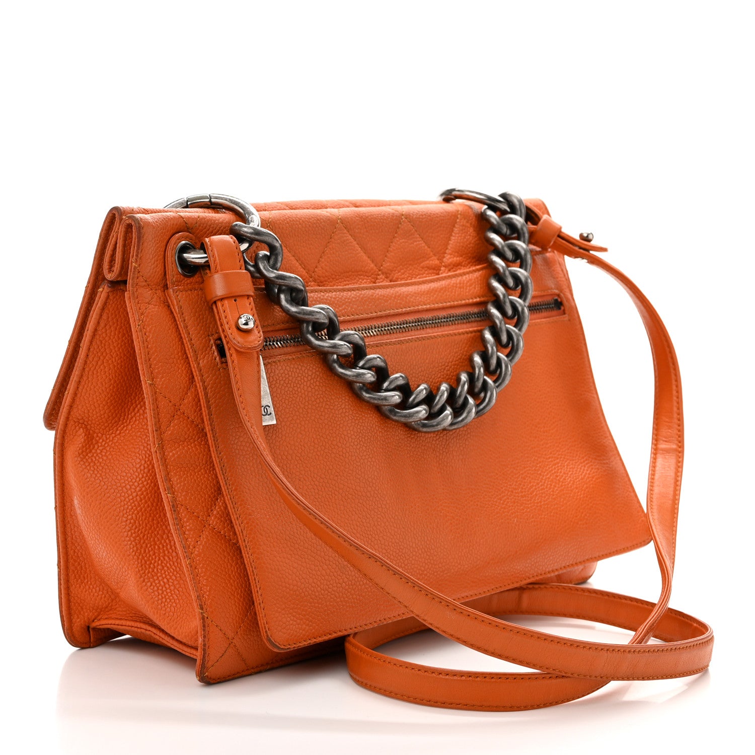 Chanel Caviar Quilted Large Retro Class Flap Orange 3 of 14