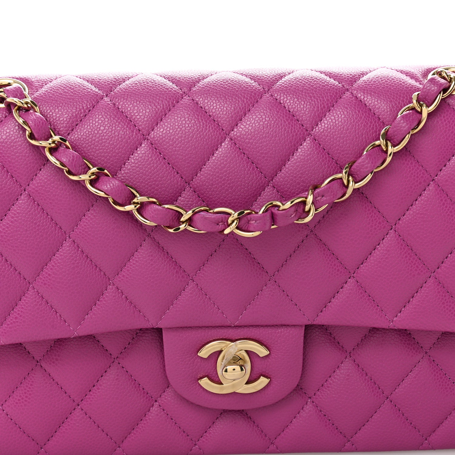 Chanel Caviar Quilted Medium Double Flap Purple 8 of 11
