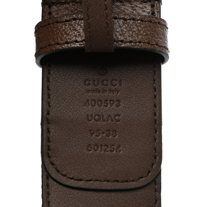 Gucci Monogram Jumbo GG Textured Dollar Calfskin Double G 40mm Belt 95 38 Camel Ebony 5 of 5
