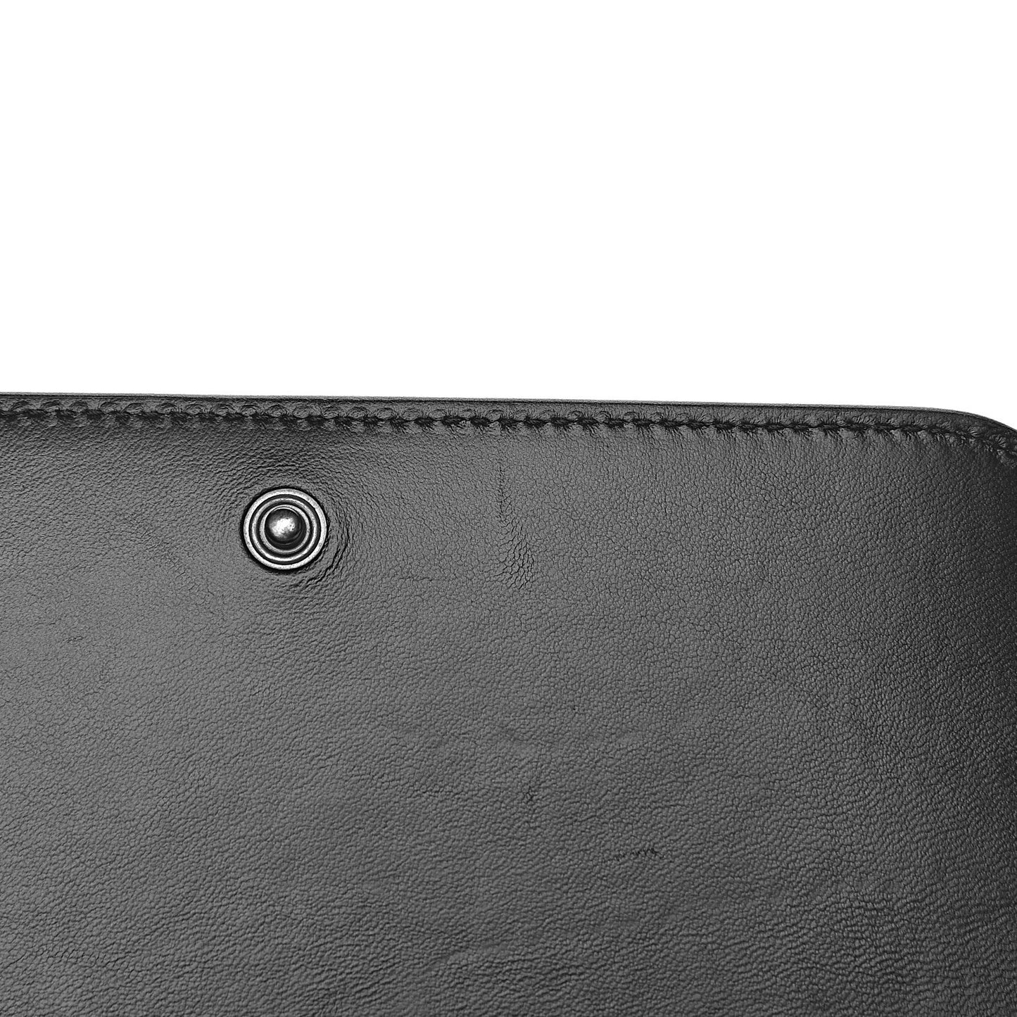 Shiny Calfskin Crocodile Embossed BB Phone Holder Wallet On Chain Black