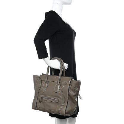 Celine Drummed Calfskin Mini Luggage Souris 2 of 11