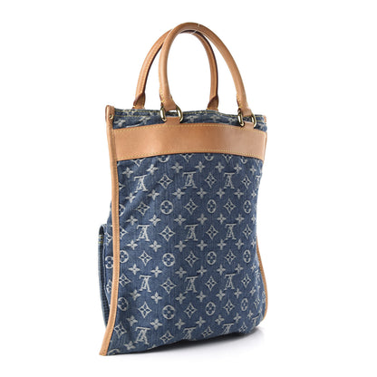 Louis Vuitton Monogram Denim Sac Plat Blue 3 of 9