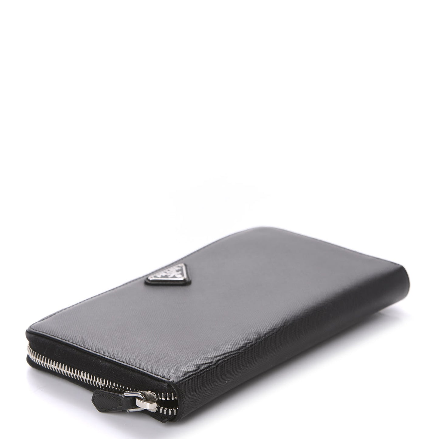 Saffiano Large Zip Around Travel Wallet Black