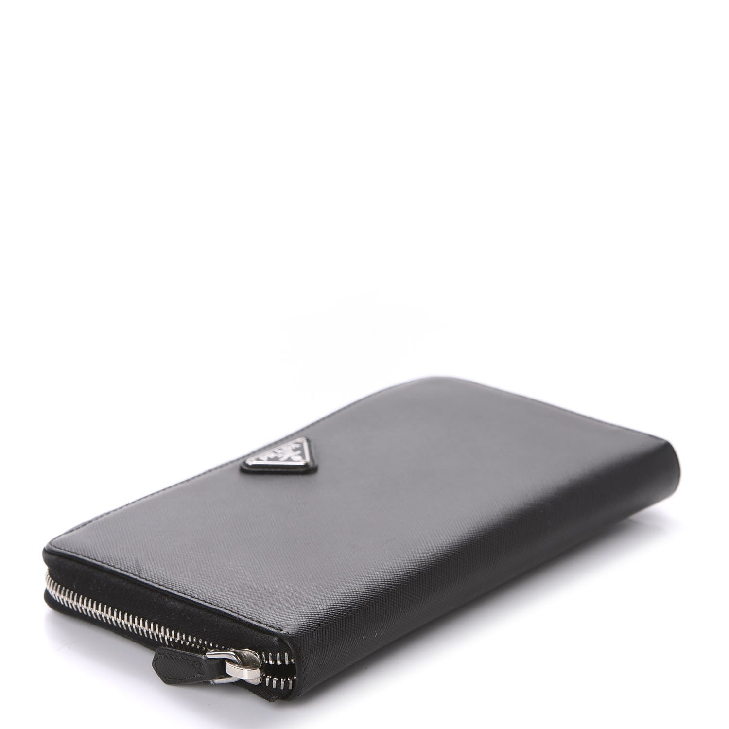 Prada Saffiano Large Zip Around Travel Wallet Black 4 of 6