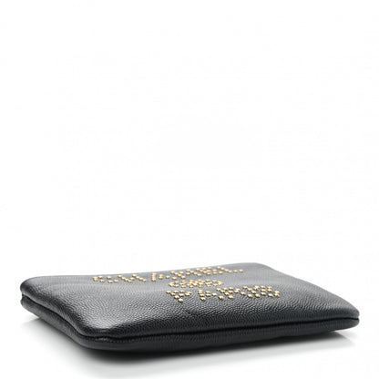 Chanel Caviar Studded Deauville Cosmetic Pouch Black 4 of 8