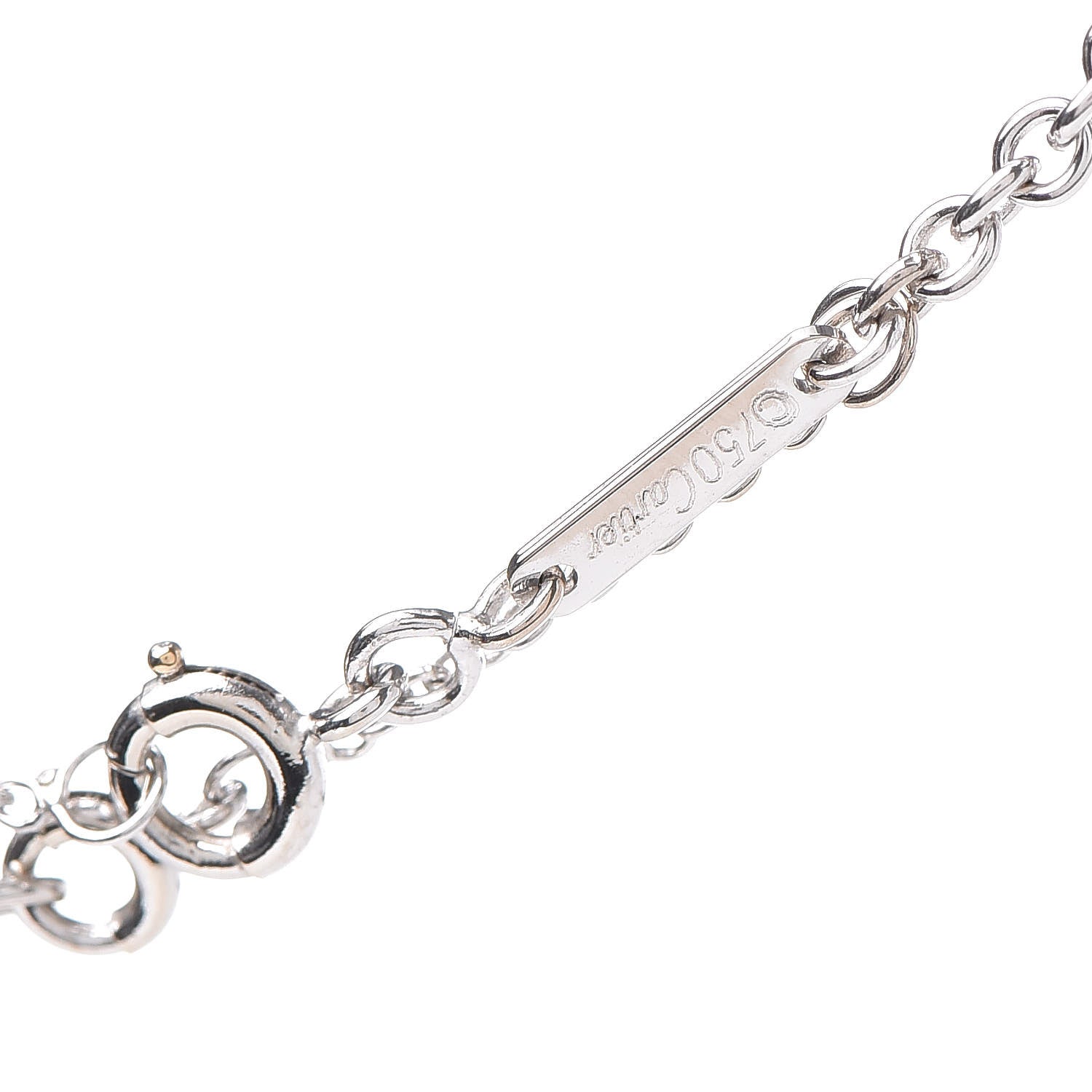 Cartier 18K White Gold Diamond Heart Double C Pendant Necklace 8 of 9