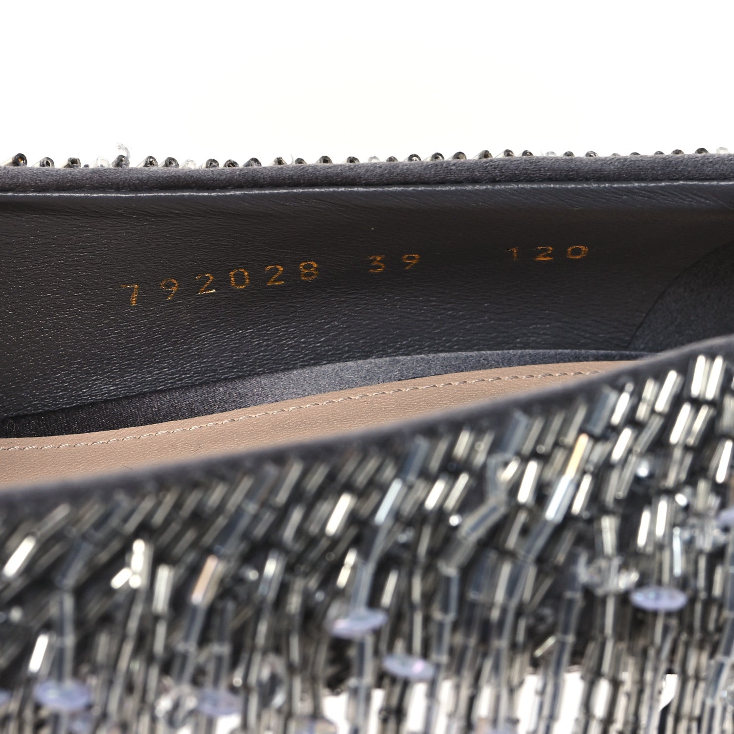 Gucci Silk Satin Beaded Fringe Pumps Sweet 39 Grey 9 of 10