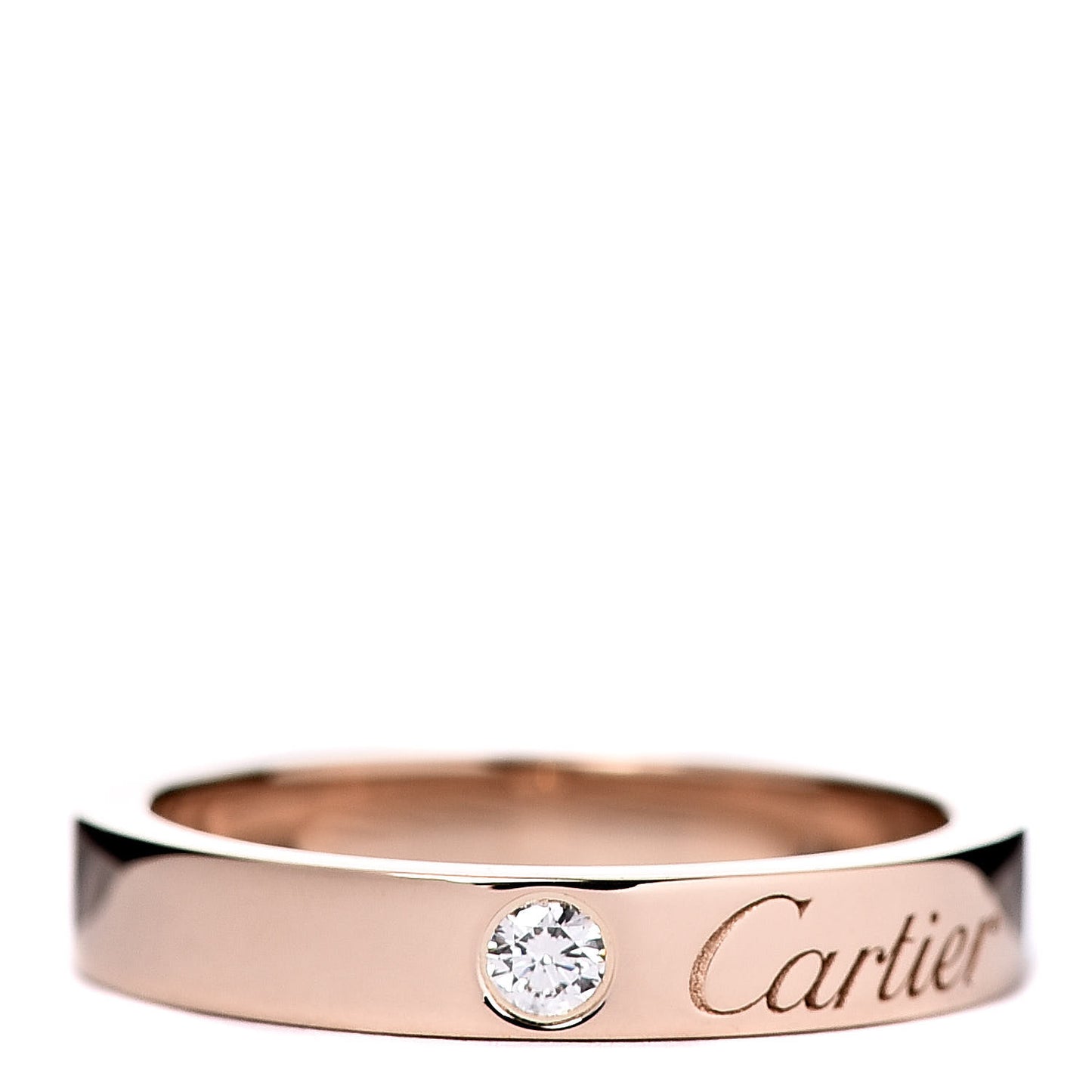 18K Pink Gold Diamond 3mm C De Wedding Band Ring 46 3.75