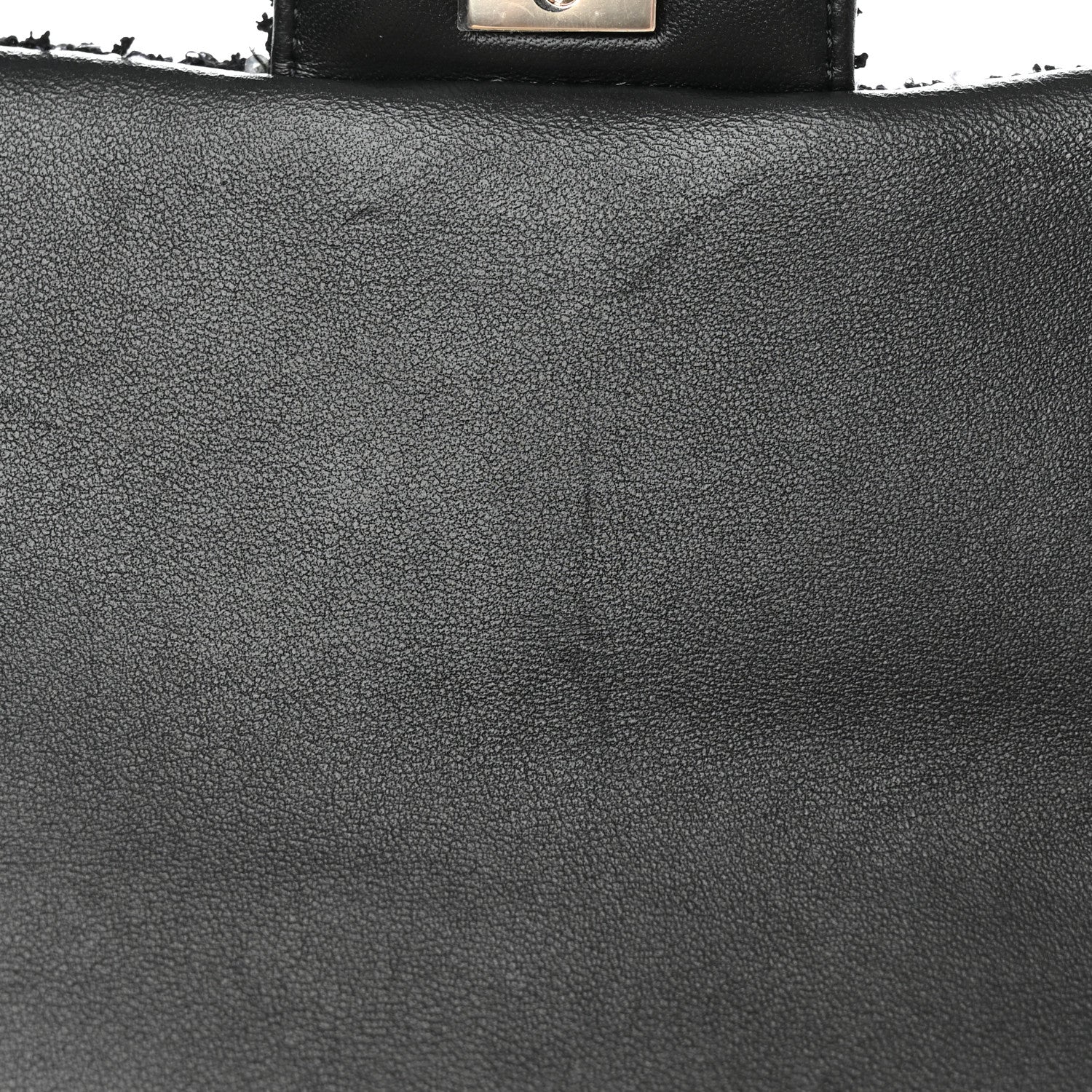 Chanel Tweed Quilted Mini Top Handle Rectangular Flap Black White 11 of 12